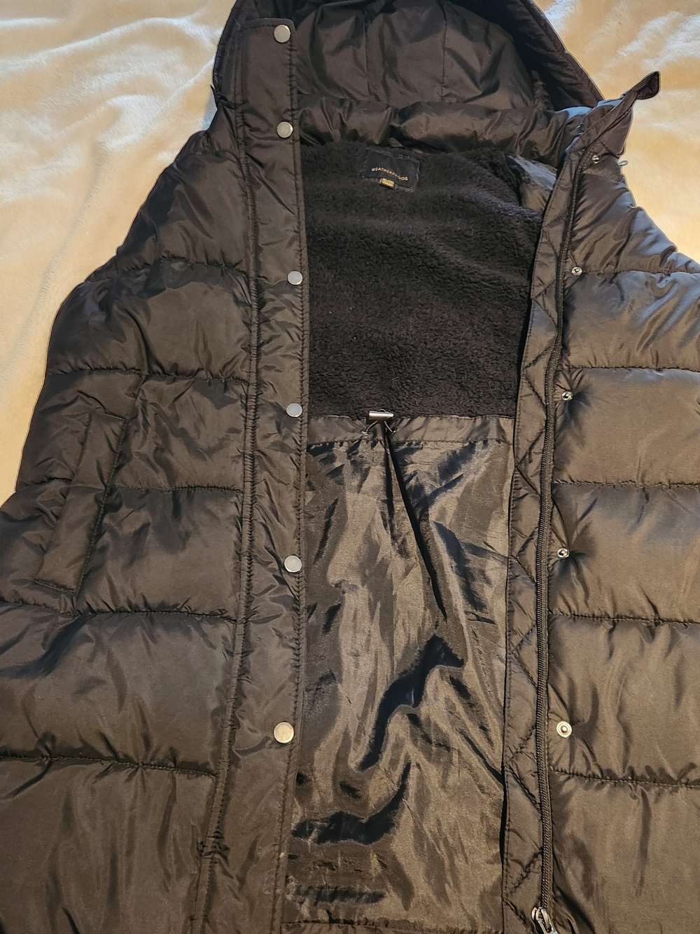 Weatherproof Black Quilted Women's Hooded Puffer Coat Vest